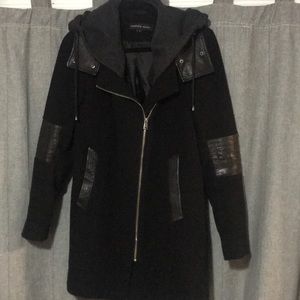 Andrew Mark wool and leather coat